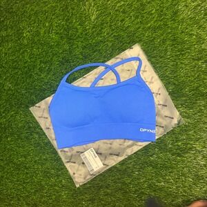 Dfyne dynamic backless sports bra electric blue small